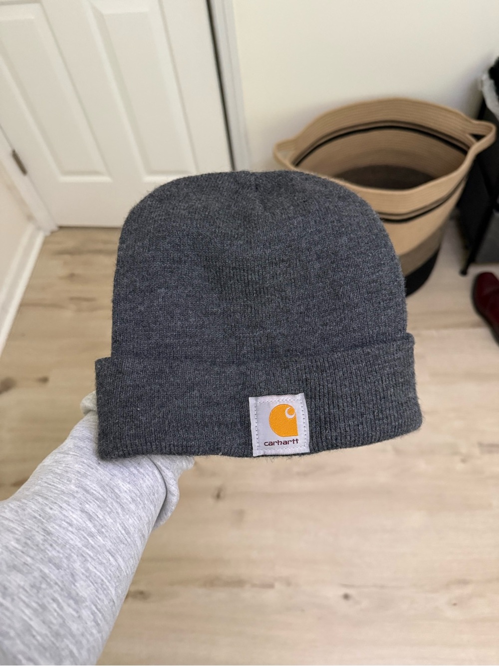 Carhartt Men's Dark Gray Knit Cuffed Beanie